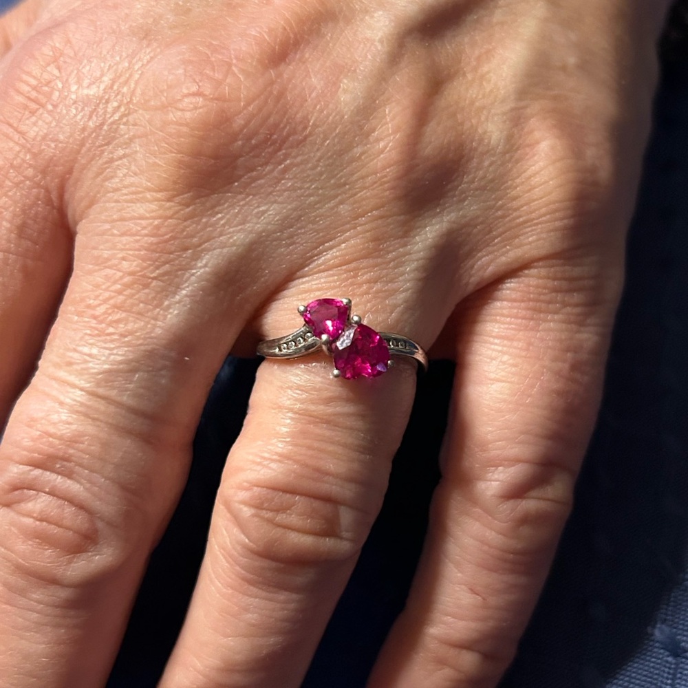 Elegant JH signed Ruby Gemstone Sterling Silver Ring